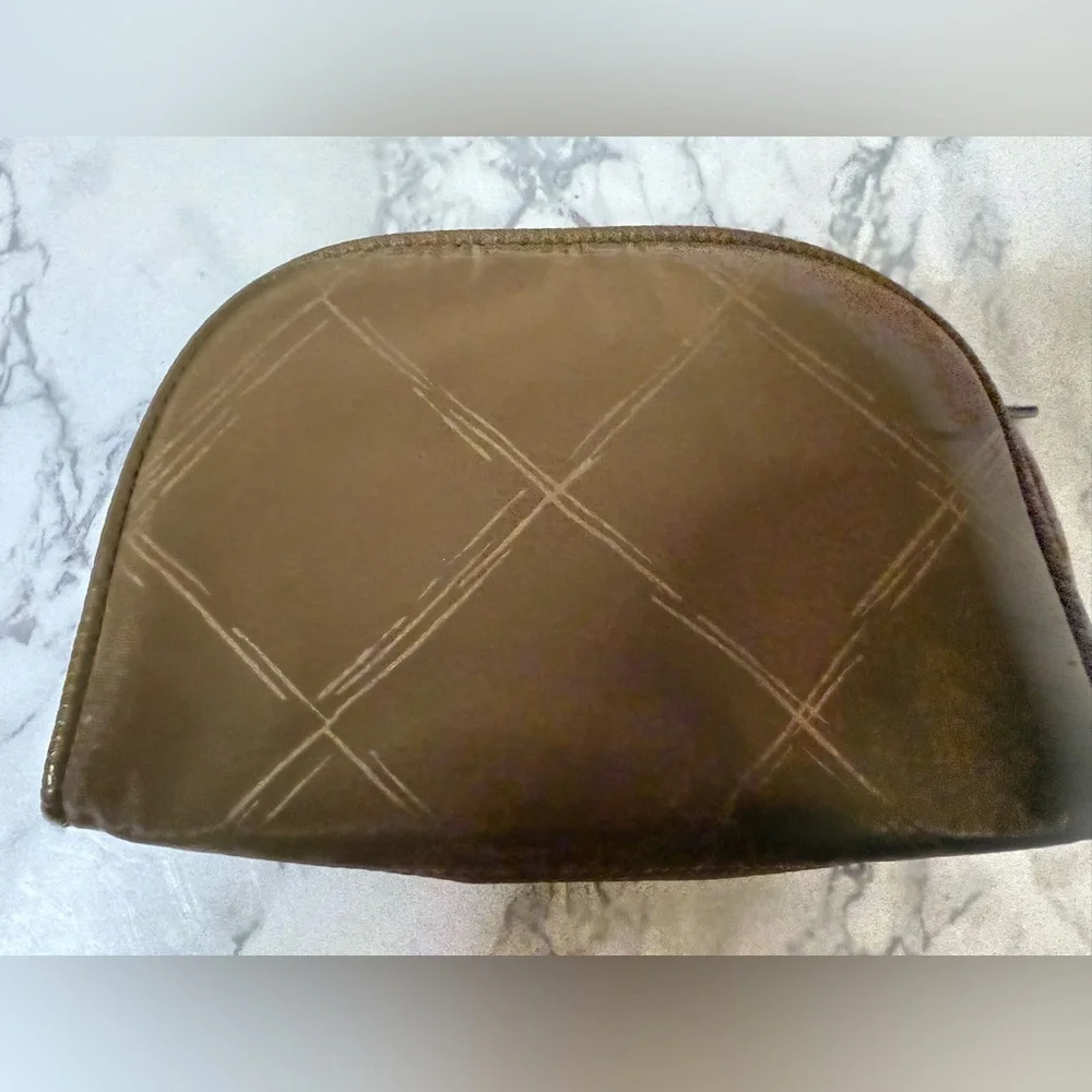 Vera Bradley Tan & Gold Full Zip Cosmetic/Storage Bag